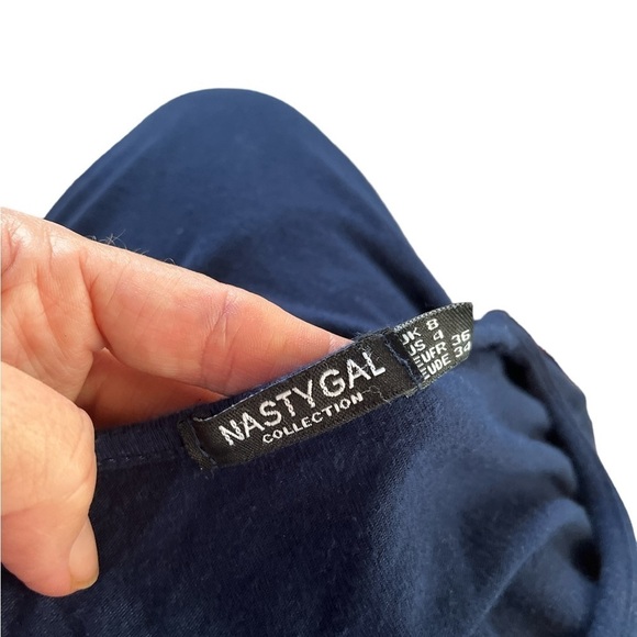 Nasty Girl Collection Navy Blue Side Slit Midi Dress | Size 4 - Picture 4 of 7